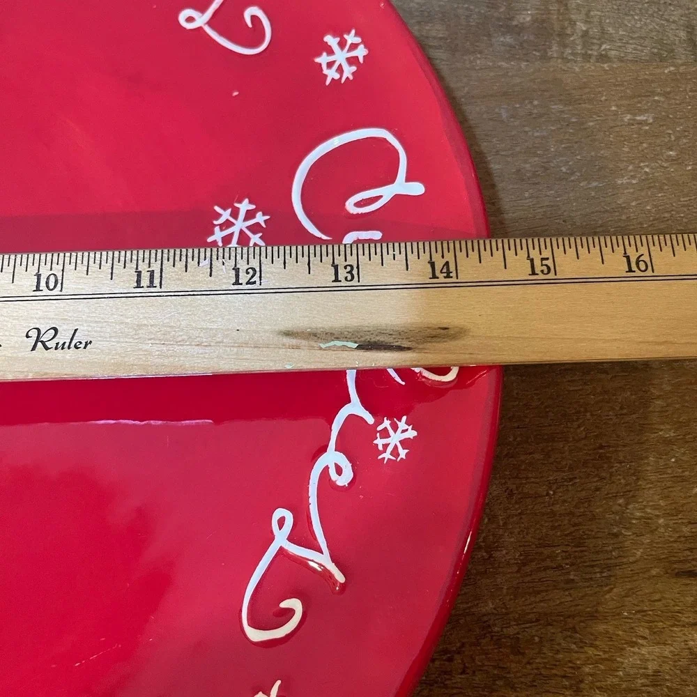 Hallmark Red Christmas Holiday Cookie Platter 14.5